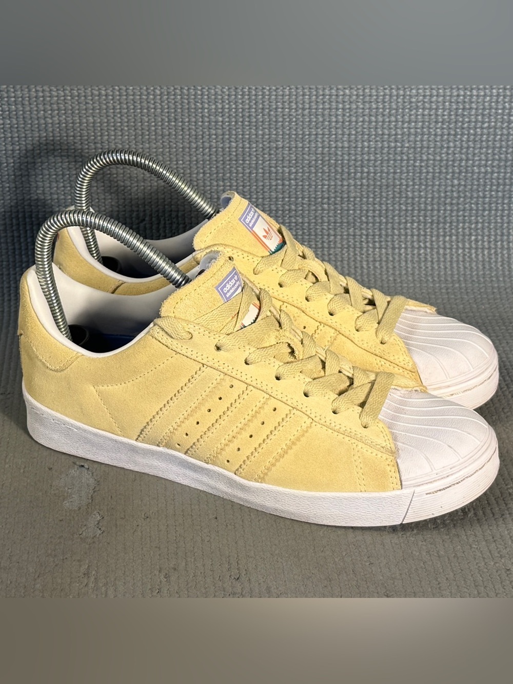 adidas Superstar Vulc Pastel Yellow Hardshell Shoes Size 6.5 Men Size 7.5 Women